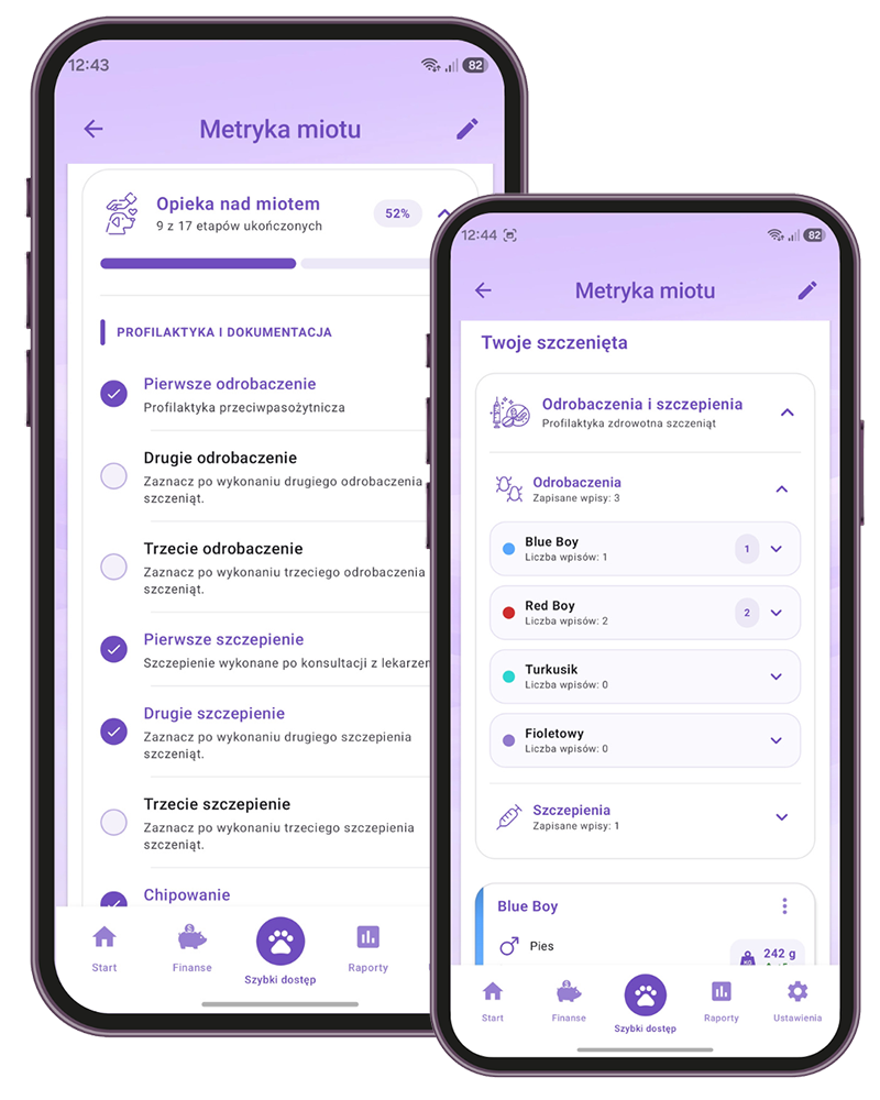 Ekran - Szczepienia szczeniąt i checklista